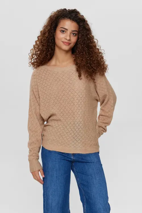 Nümph - NULIS DAYA PULLOVER - Sesame Melange - XS/S - Brun - Knit