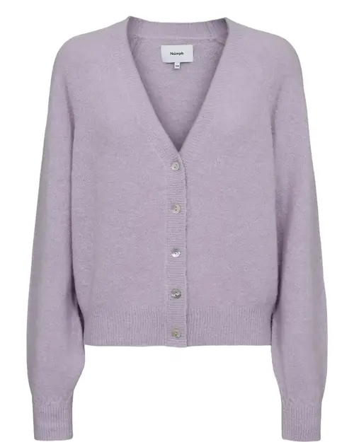 Nümph - NURIETTE V-NECK CARDIGAN - Lilac Breeze - S/M - Lilla - Knit