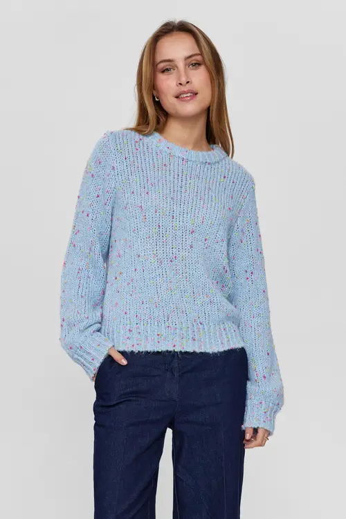 Nümph - NUNEPS PULLOVER - Powder Blue - XXL - Blå - Knit