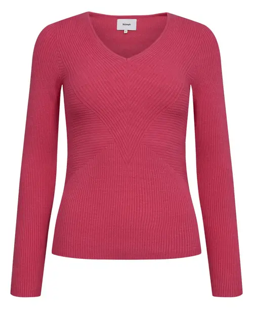 Nümph - NUKIMMIE PULLOVER - Raspberry Sorbet - XS - Rød - Knit