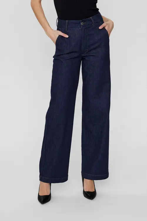 Nümph - NUAMBER PANTS DARK BLUE - Dark Blue Denim - 34 - Blå - Jeans