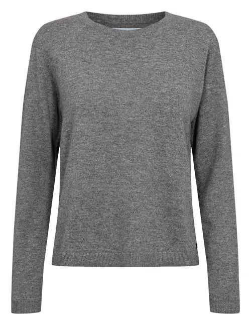 Nümph - NUKASHA PULLOVER - Medium Grey mel - XS - Grå - Knit