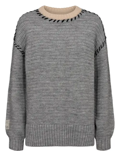 Nümph - NUTRIA PULLOVER - Medium Grey mel - XS - Grå - Knit