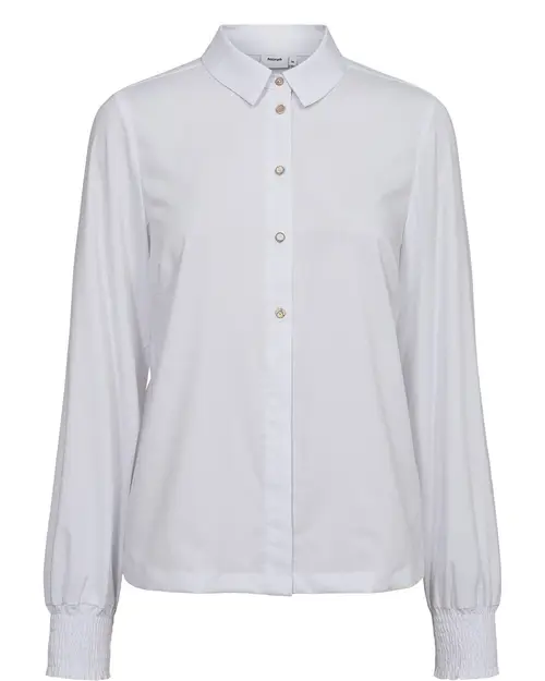 Nümph - NUTULLY SHIRT - Bright White - 34 - Hvid - Shirt