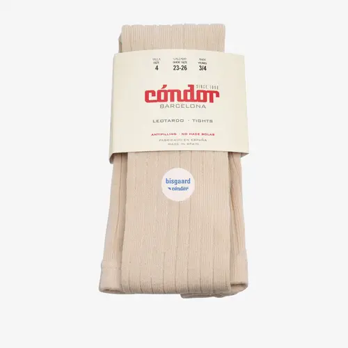 bisgaard x Cóndor cotton rib tights lino - 7-8Y