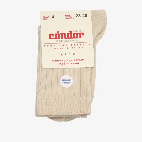 bisgaard x Cóndor cotton rib short socks lino - 7-8Y