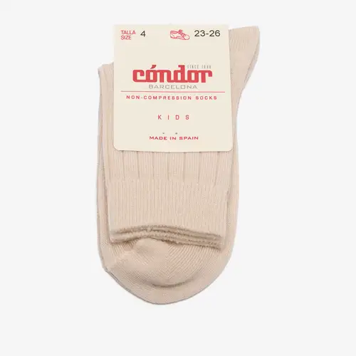 bisgaard x Cóndor merino wool rib short socks hueso - 7-8Y