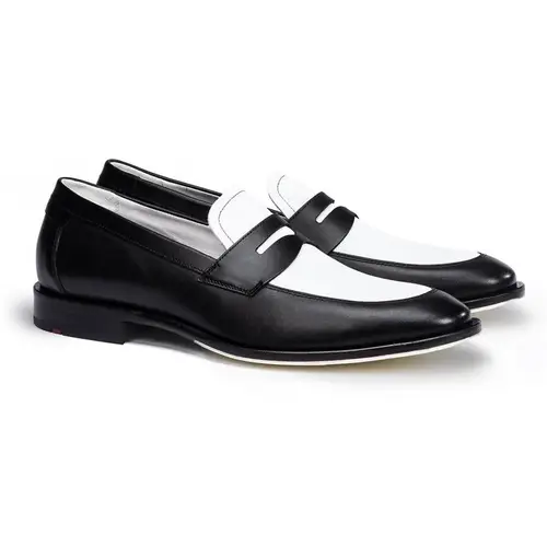 LLOYD LINDSEY Herre Loafer BLACK/WHITE Str. 45