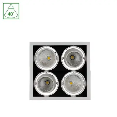 MODERN-DAY Downlight - 4x1LED, COB, Citizen, 40°, 230V, 4x27W, IP20, Varm hvid, Firkantet - Kulør : Varm