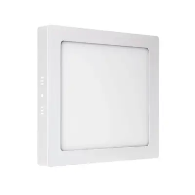 Algine Eco LED firkantet IP20 varm hvid - 230V, 12W, loftpanel hvid ramme overflademonteret - Kulør : Varm