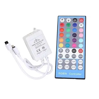 RGB+WW controller med fjernbetjening - Passer kun til RGB+WW strip, infrarød, 12V (96W), 24V (192W)