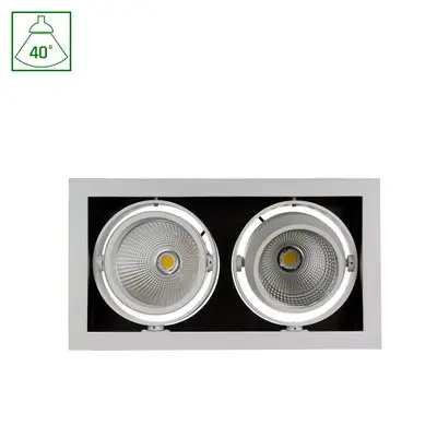 MODERN-DAY Downlight - 2x1LED COB Citizen 40° 700mA, 2x27W, IP20, Varm hvid - Kulør : Varm