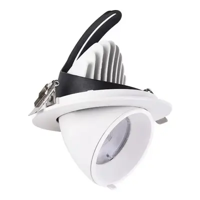 LEDlife 30W Downlight - justerbar vinkel, 4100lm, Hul: Ø15 cm, Mål: Ø16,5 cm, 230V - Dæmpbar : Ikke dæmpbar, Kulør : Varm, Spredning : 38°