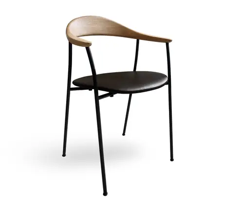 Artisan Neva Contour Chair - Eg - Zenith Læder Sæde - Sort