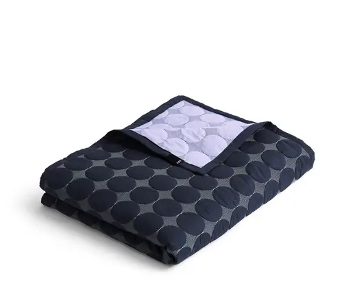 HAY Mega Dot Organic Sengetæppe - Midnight Blue - 245x195cm