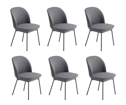 Muuto Oslo Side Chair - Still 161/Anthracite - 6 stk. Samlet - DEMO.