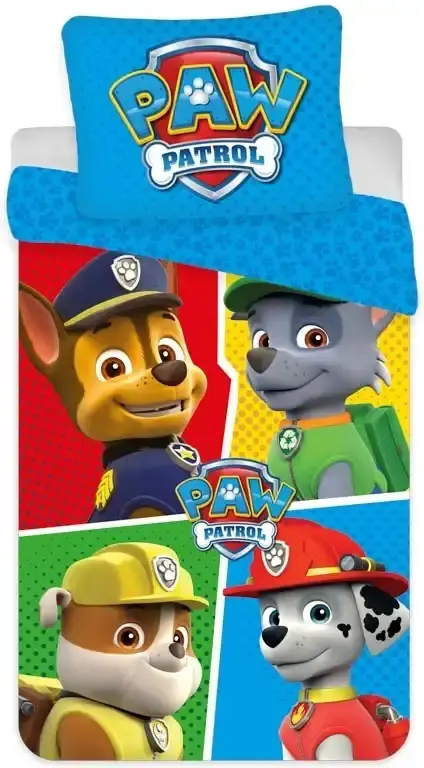 Paw patrol sengetøj - 140x200 cm - Team Paw Patrol - Vendbar sengesæt - 100% bomuld