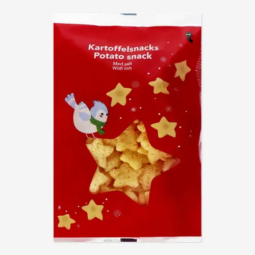 Stjerneformede salte chips