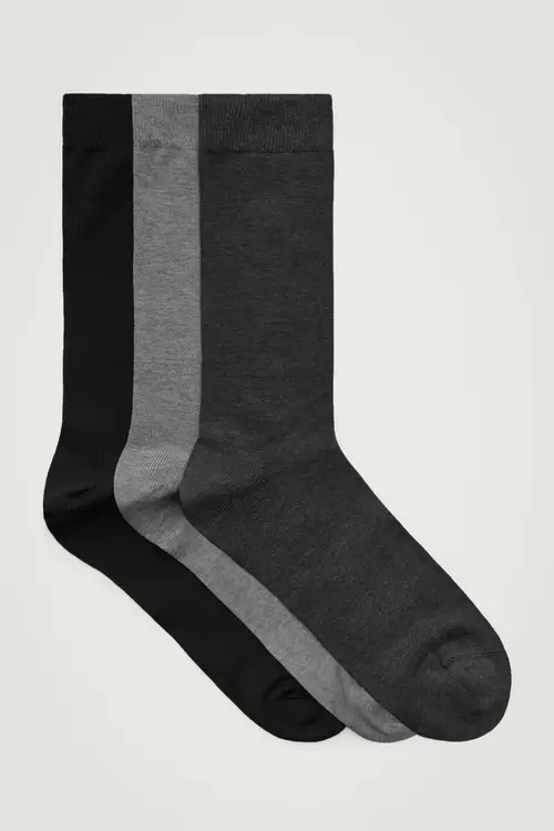 3-PACK MERCERISED COTTON SOCKS