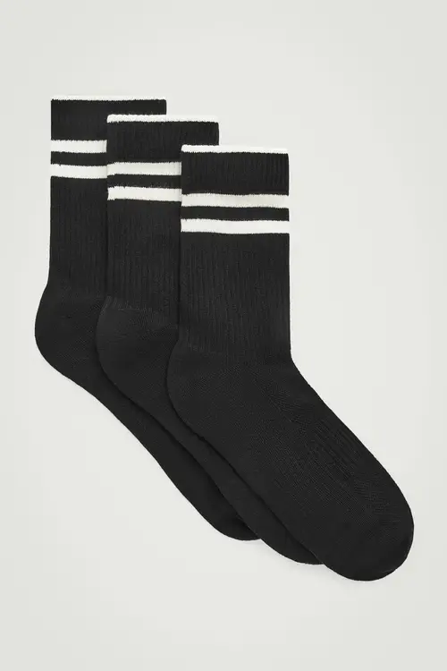 3-PACK RIBBED SPORTS SOCKS