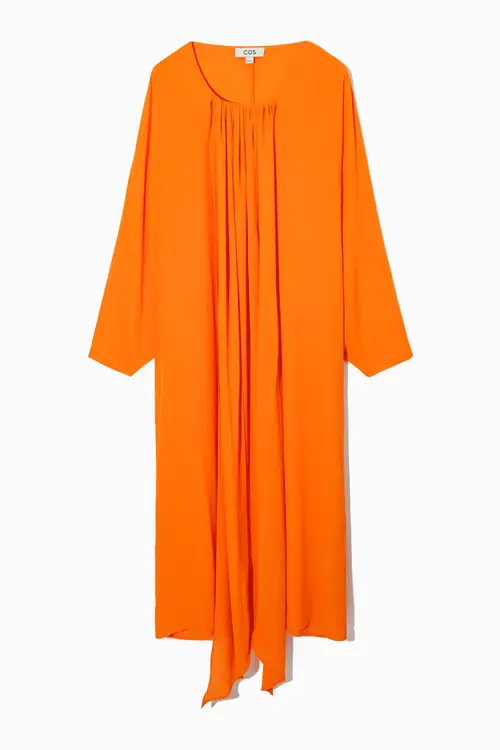 DOLMAN-SLEEVE MAXI SCARF DRESS