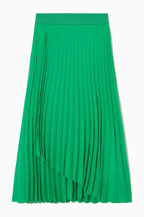 LAYERED PLEATED MIDI SKIRT