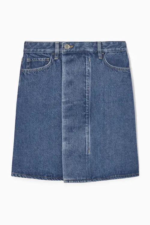 DENIM MINI WRAP SKIRT