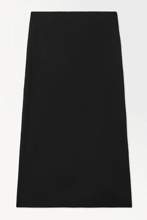 THE TAILORED SILK-BLEND MIDI SKIRT