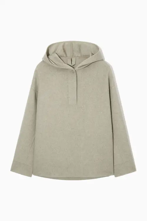 OVERSIZED DOUBLE-FACED WOOL HOODIE