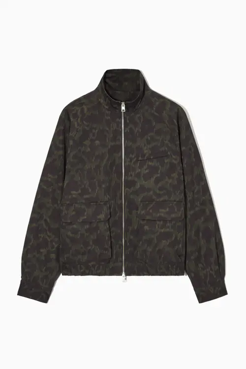 ANIMAL-PRINT HARRINGTON JACKET