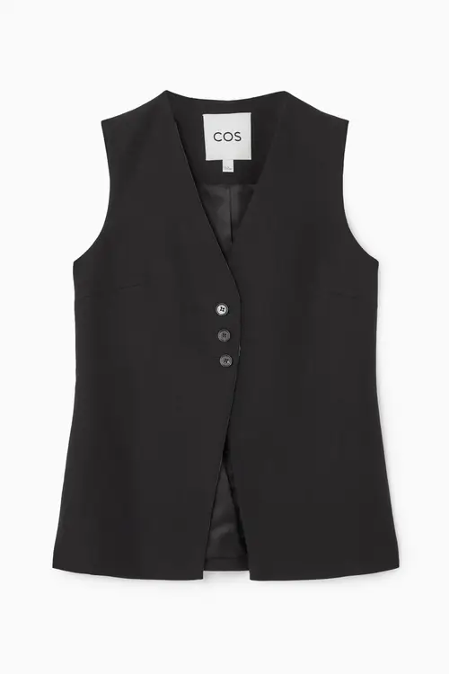 LONGLINE LINEN-BLEND WAISTCOAT