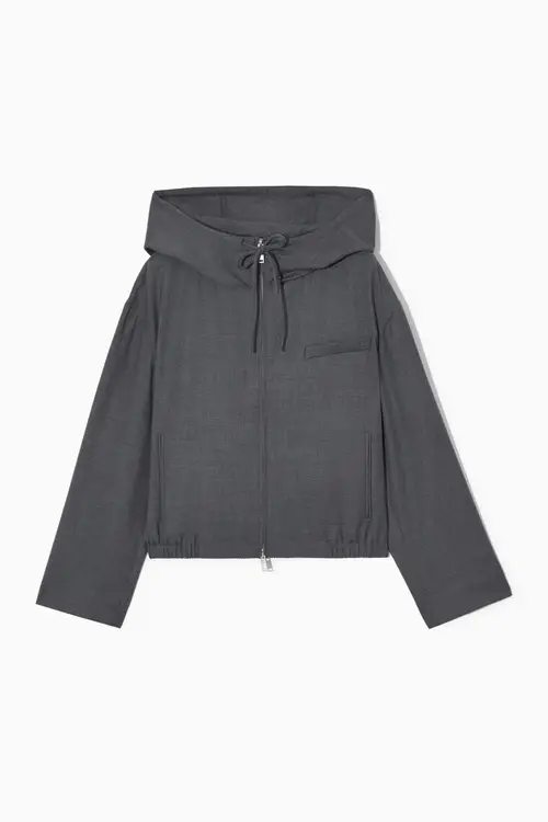 TAILORED WOOL HOODED JACKET