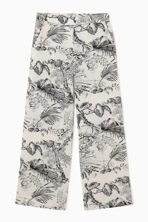 BOTANICAL-PRINT TROUSERS