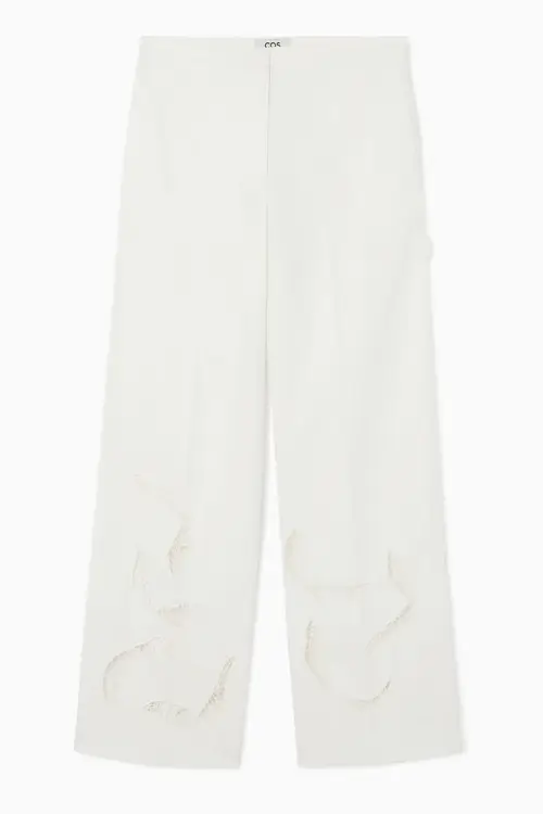 BRODERIE ANGLAISE WIDE-LEG TROUSERS