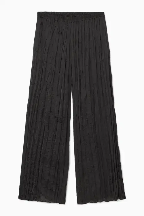 CRINKLED PLISSÉ TROUSERS