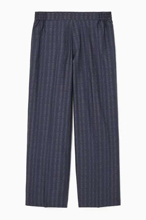 ZIGZAG STRIPE WIDE-LEG TROUSERS