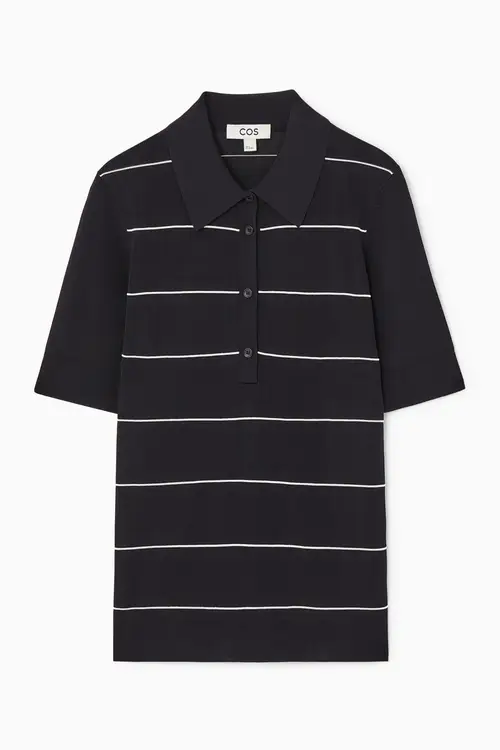 STRIPED KNITTED POLO SHIRT