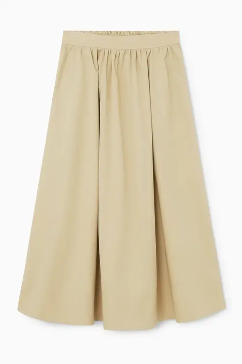 ELASTICATED MIDI SKIRT