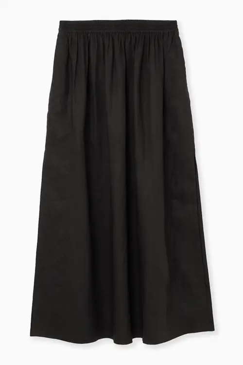 LINEN A-LINE MAXI SKIRT