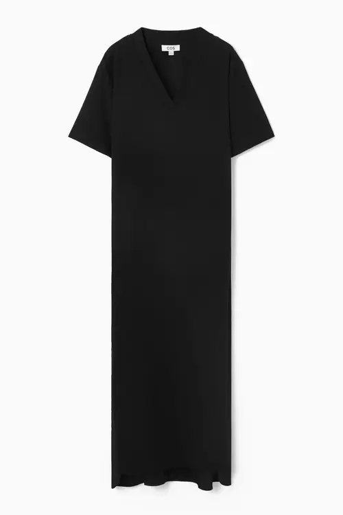 V-NECK MIDI DRESS