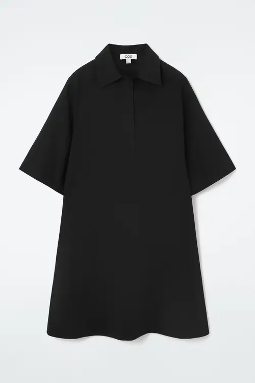 OVERSIZED OPEN-COLLAR SHIRT DRESS