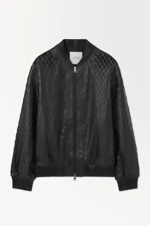 THE PERFORATED LEATHER BOMBER JACKET