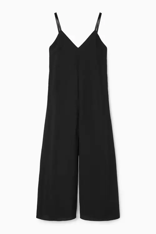 V-NECK WIDE-LEG JUMPSUIT