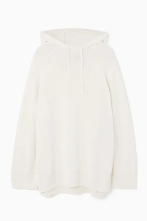 KNITTED LINEN-BLEND HOODIE