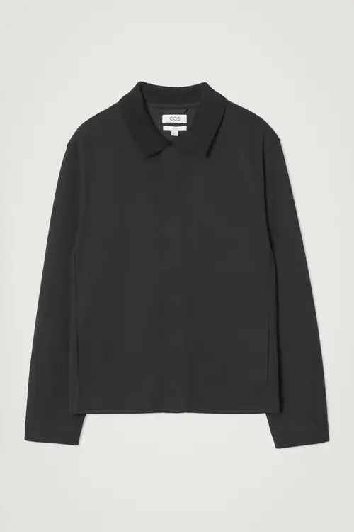 COLLARED COTTON-JERSEY JACKET