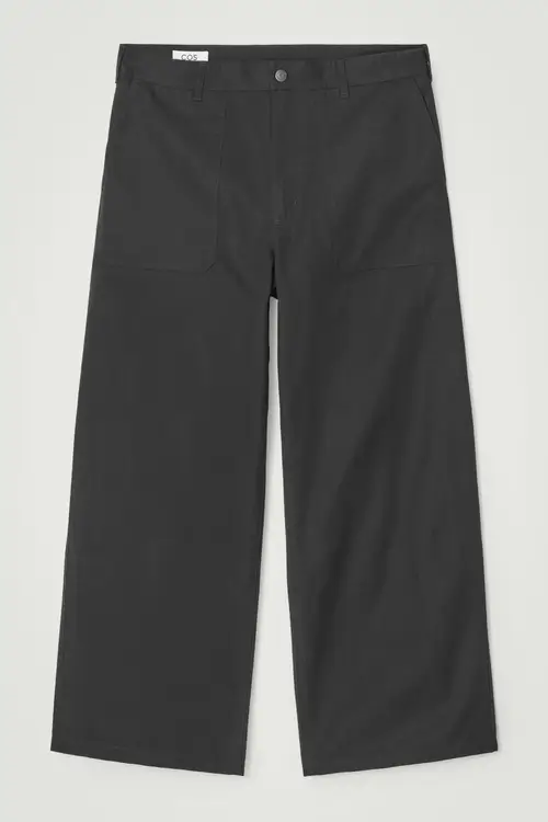 WIDE-LEG COTTON UTILITY TROUSERS