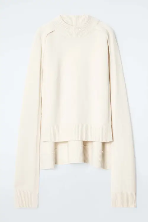 HYBRID WOOL CAPE JUMPER