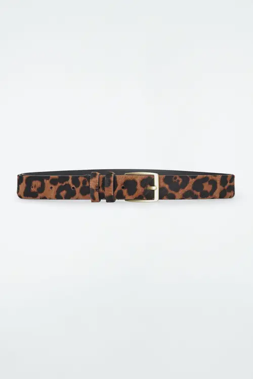 LEOPARD-PRINT PONY HAIR BELT