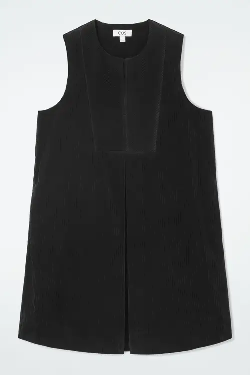 BIB-FRONT CORDUROY MINI DRESS