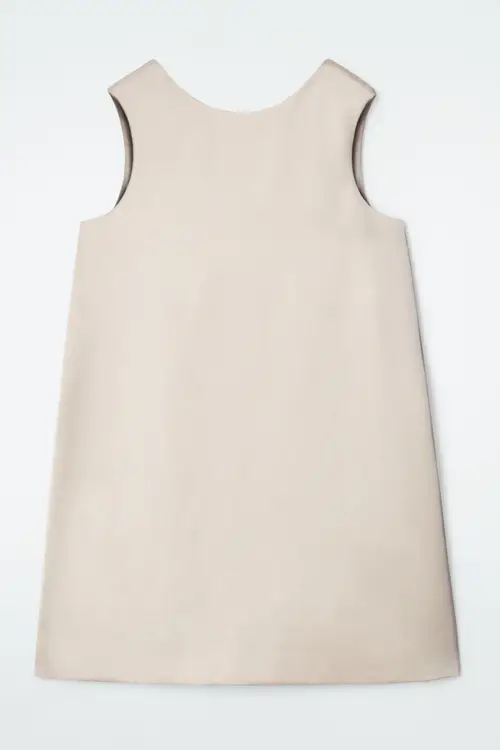 SATIN RACER-NECK MINI DRESS